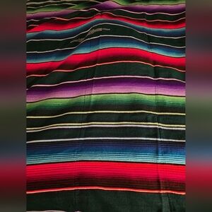NWOT Mexican Serape Style Colorful Blanket/Throw/Tablecloth ~ Approx. 86x55